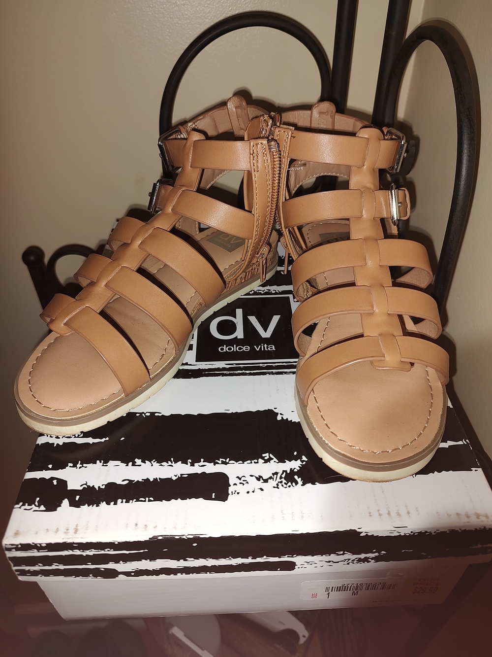 Dolce Vita Girls Tan Gladiator Strappy Sandals